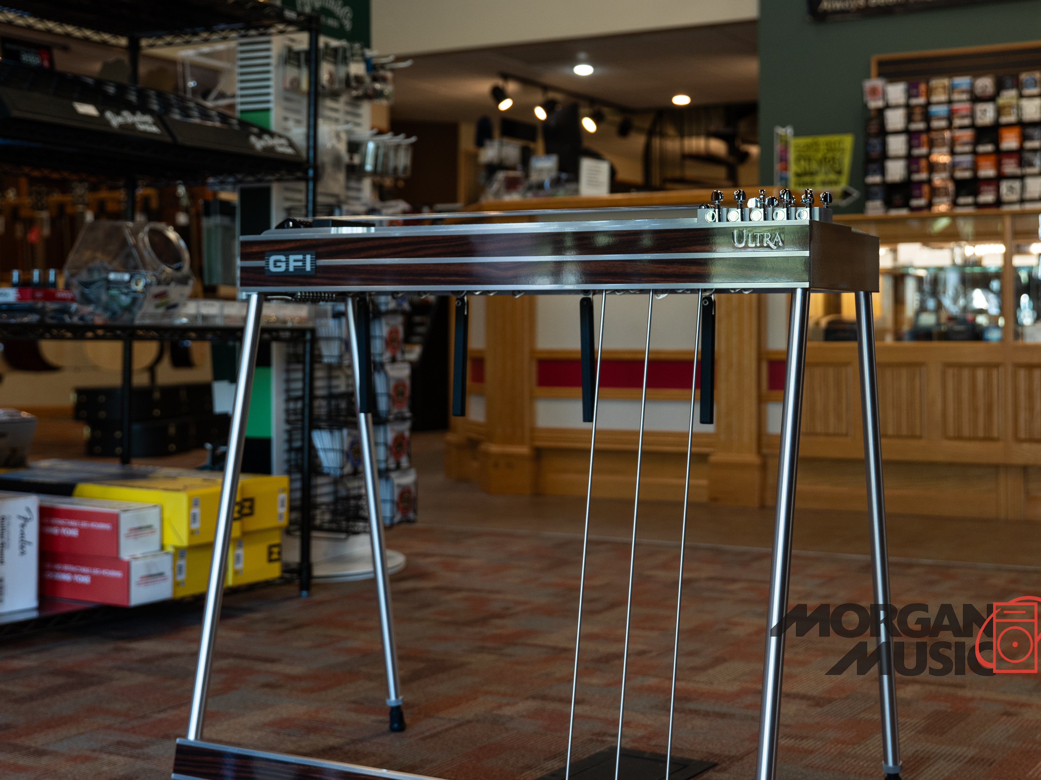 gfi pedal steel GFI-10PU Ultra Pedal Steel- Vintage Wood – Morgan Music