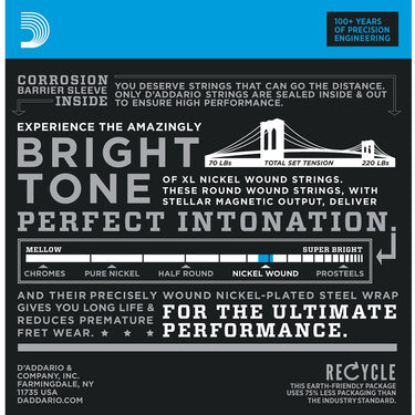 D'addario  10-46 Nickel Wound- Electric Regular Light Strings- 3 Pack