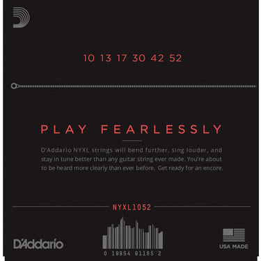 D'addario NYXL 10-52 Nickel Plated- Electric Light Top/Heavy Strings