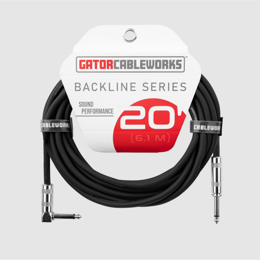 Gator Instruments Gator Backline Series 20' Straight/Right Angle Instrument Cable ...
