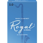 RICO ROYAL BASS CLARINET REEDS 3.0, BOX OF 10