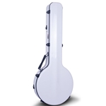 CROSSROCK FIBERGLASS DELUXE BANJO CASE - WHITE