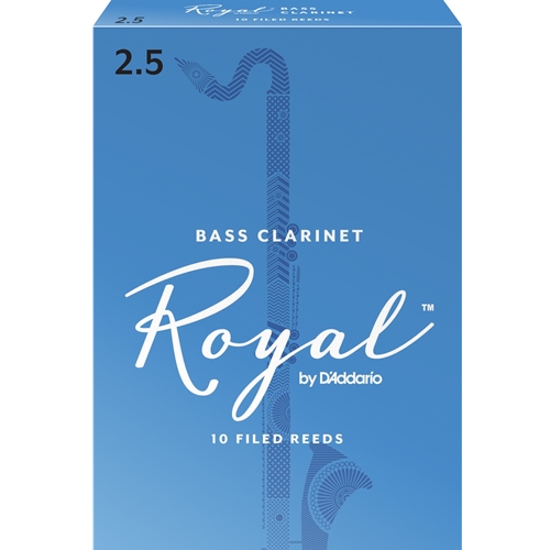 RICO ROYAL BASS CLARINET REEDS 2.5, BOX OF 10