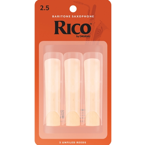 RICO BY D'ADDARIO BARITONE SAX REEDS 2.5, 3-PACK