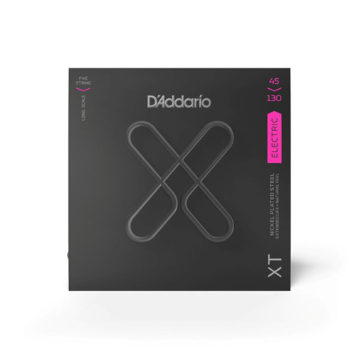 D'ADDARIO XT BASS NICKEL PLATED STEEL, REGULAR LIGHT, 5-STRING LONG SCALE, 45-130