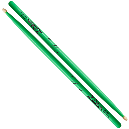 ZILDJIAN 5A NEON GREEN DRUMSTICKS