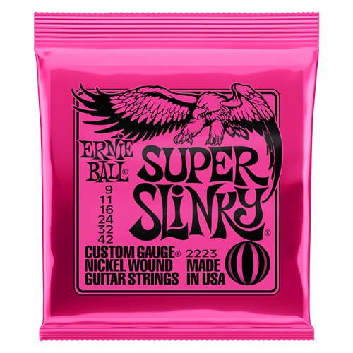 ERNIE BALL ELECTRIC GUITAR STRINGS, SUPER SLINKY, 9-42