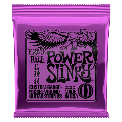 ERNIE BALL ELECTRIC GUITAR STRINGS, POWER SLINKY, 11-48