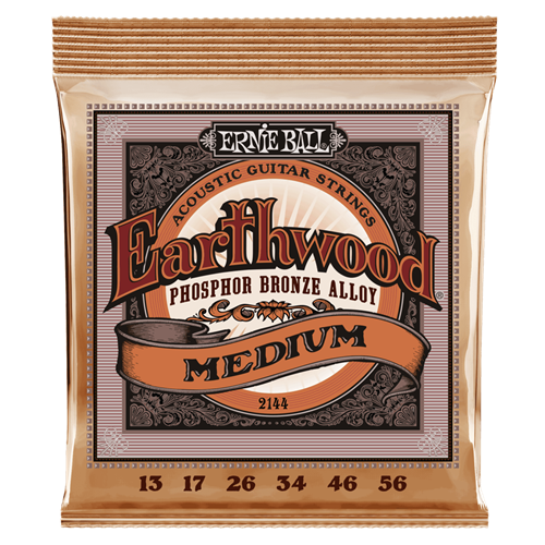 ERNIE BALL EARTHWOOD MEDIUM PHOSPHOR BRONZE ACOUSTIC GUITAR STRINGS - 13-56 GAUGE