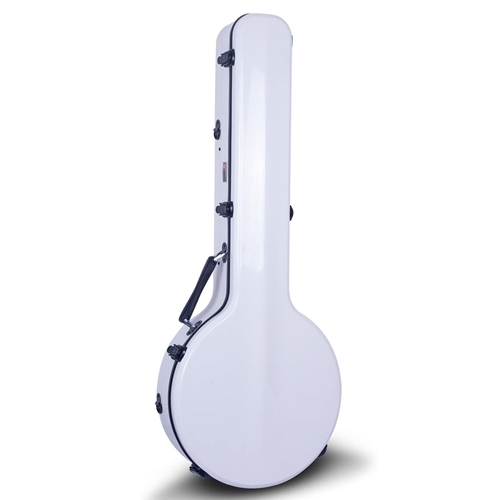 CROSSROCK FIBERGLASS DELUXE BANJO CASE - WHITE