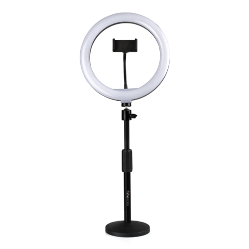 GATOR RING LIGHT ROUND BASE DESKTOP STAND W/ PHONE CLAMP