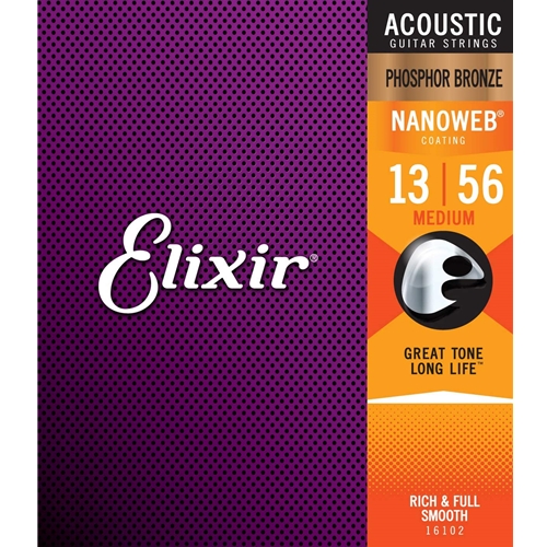 ELIXIR ACOUSTIC NANOWEB PHOSPHOR BRONZE, MEDIUM