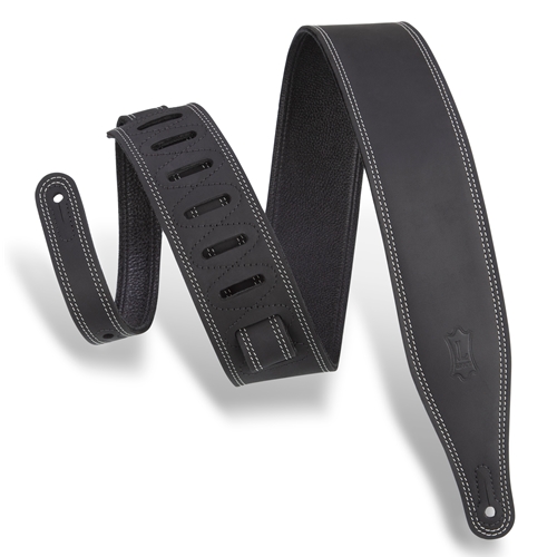 LEVY'S BUTTER DOUBLE STITCH GUITAR STRAP - BLACK