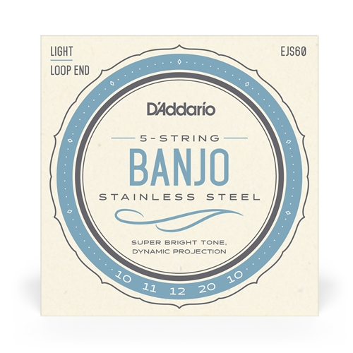 D'ADDARIO EJS60 BANJO STRING SET, STAINLESS STEEL - MEDIUM