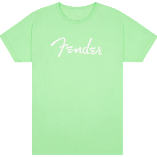 FENDER SPAGHETTI LOGO T-SHIRT, SURF GREEN - L