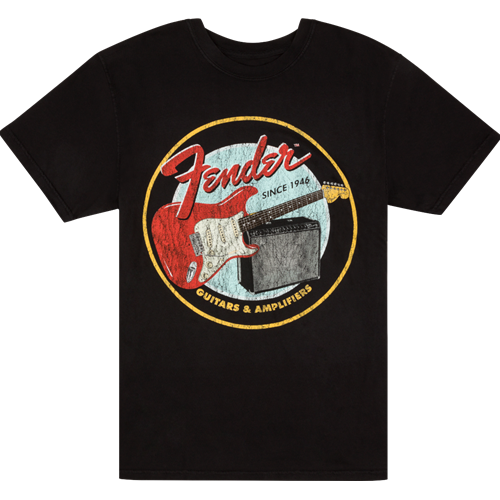 FENDER 1946 GUITARS & AMPLIFIERS T-SHIRT, VINTAGE BLACK - L
