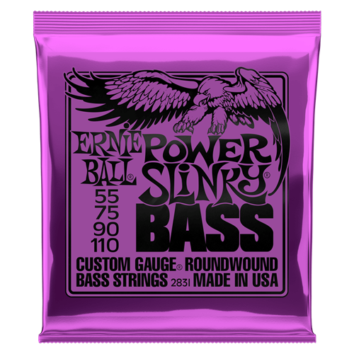 ERNIE BALL POWER SLINKY NICKEL WOUND ELECTRIC BASS STRINGS - 55-110 GAUGE