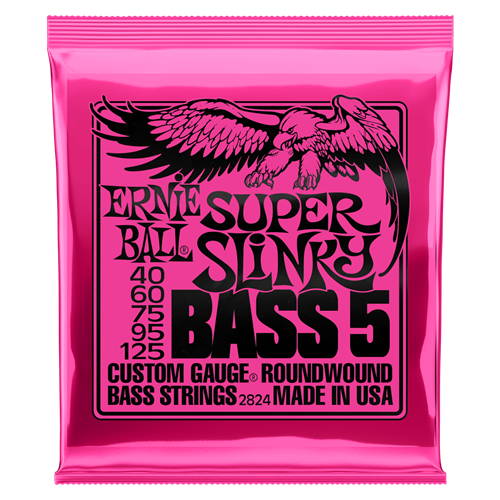 ERNIE BALL SUPER SLINKY 5-STRING NICKEL WOUND ELECTRIC BASS STRINGS - 40-125 GAUGE