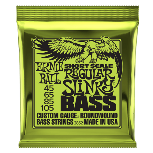 ERNIE BALL REGULAR SLINKY NICKEL WOUND SHORT SCALE BASS STRINGS - 45-105 GAUGE