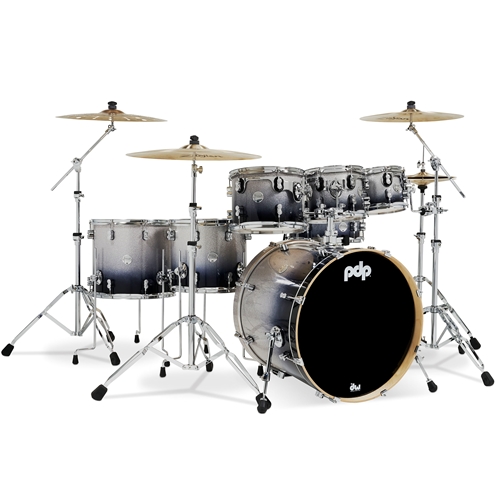 PDP SILVER TO BLACK FADE 7 PCS DRUM KIT