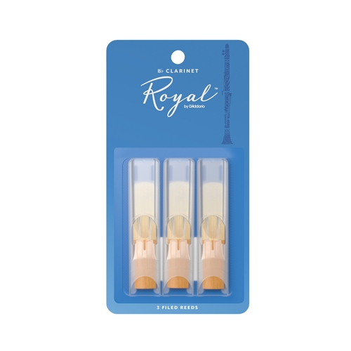 ROYAL BY D'ADDARIO Bb CLARINET REEDS, STRENGTH 2.5, 3-PACK