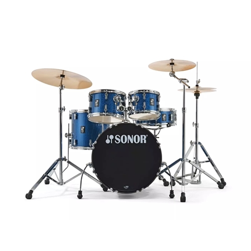 SONOR AQX STAGE BLUE OCEAN SPARKLE WITH 1000 SERIES HARDWARE AND SABIAN CYMBALS