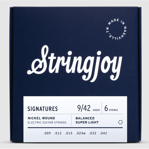 STRINGJOY SIGNATURES BALANCED SUPER LIGHT GAUGE 9-42 NICKEL WOUND ELECTRIC GUITAR STRINGS