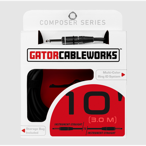 GATOR COMPOSER SERIES 10 FOOT STRAIGHT TO STRAIGHT INSTRUMENT CABLE