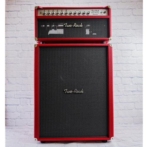 TWO ROCK SILVER STERLING SIGNATURE 100 WATT HEAD WITH MATCHING 2X12 CABINET- BRITISH GARNET BRONCO